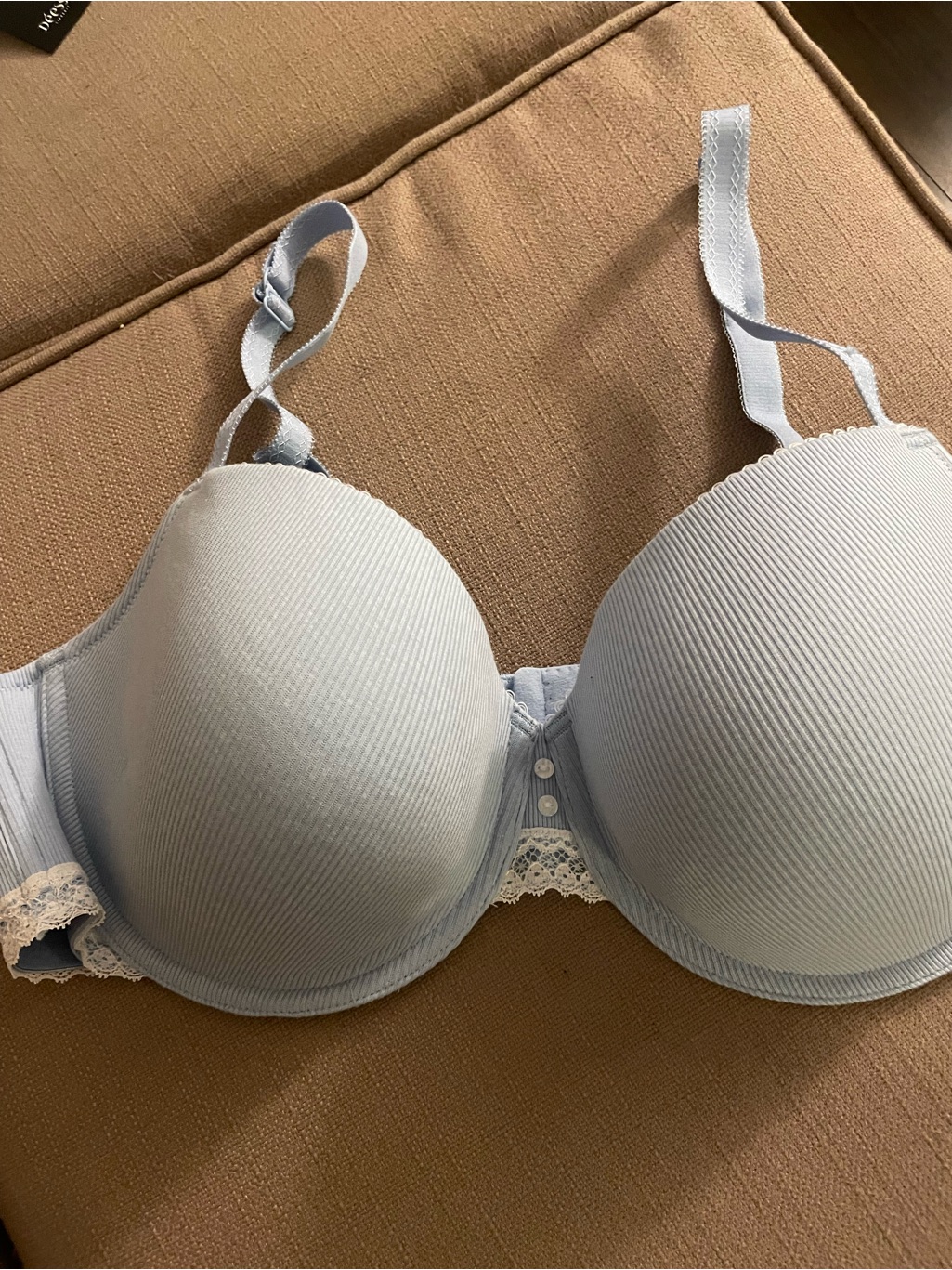 Light Blue T-Shirt Bra With Lace Trim - Women Intimates 42dd